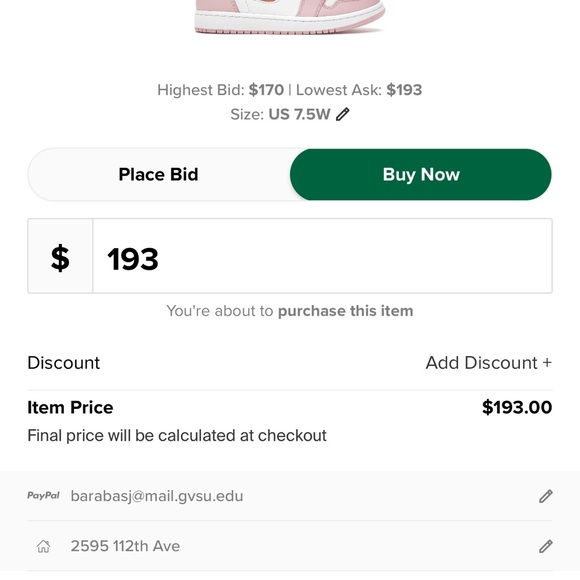 Womens “pink glaze” Air Jordan 1 High Zoom. size 7.5. Perfect Condition - Picture 4 of 4